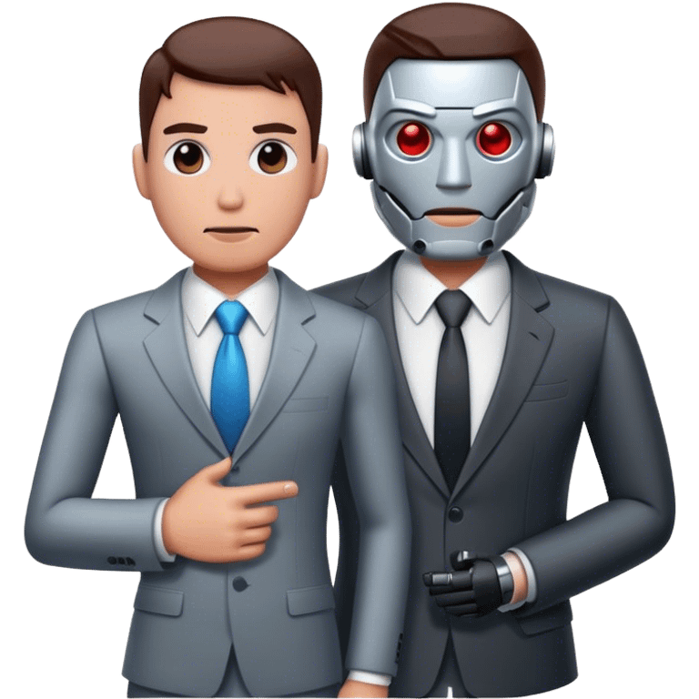 cyborg with business man emoji