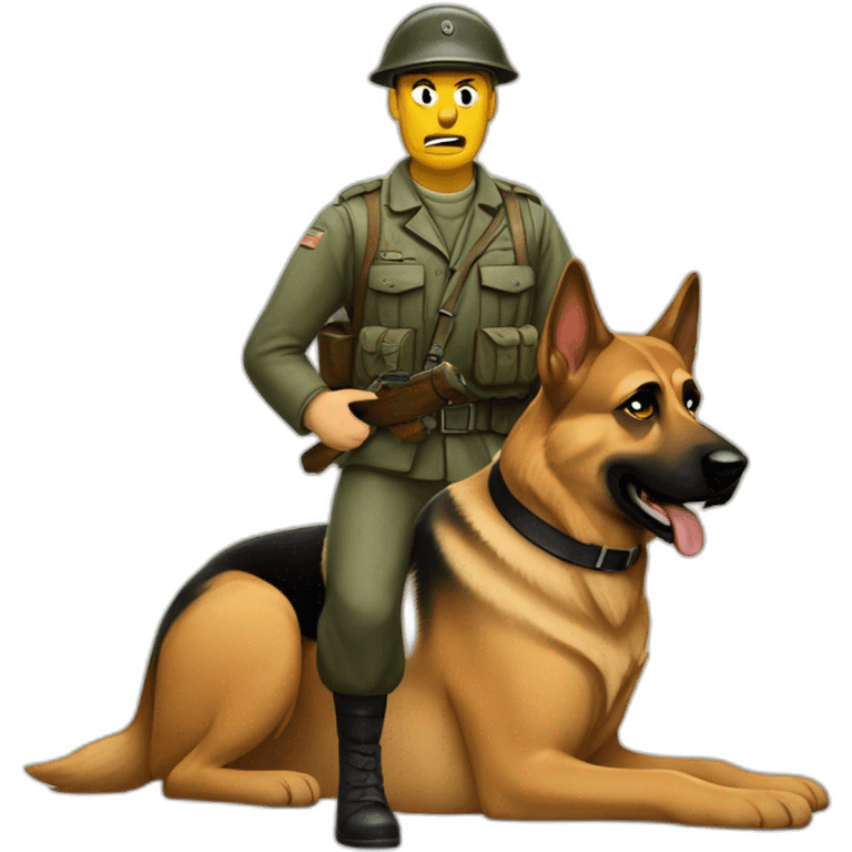 Angry German Shepards WWII with soliders emoji