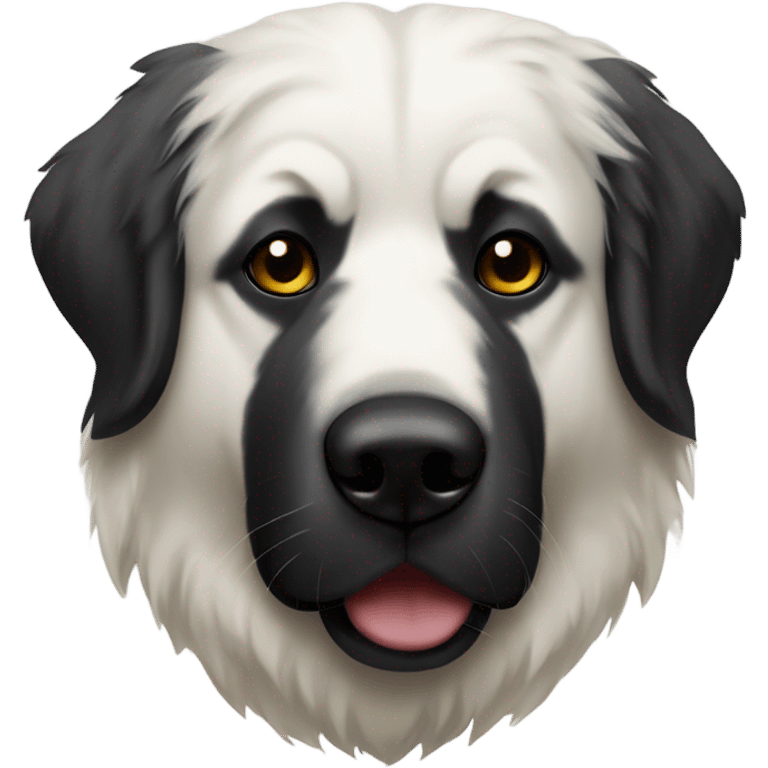 Great Pyrenees with black mask emoji