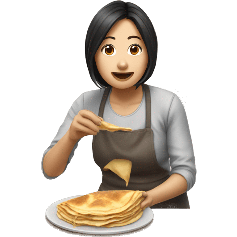 Aya Nakamura qui mange des crêpes  emoji