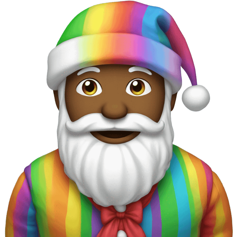 Santa in de rainbow emoji