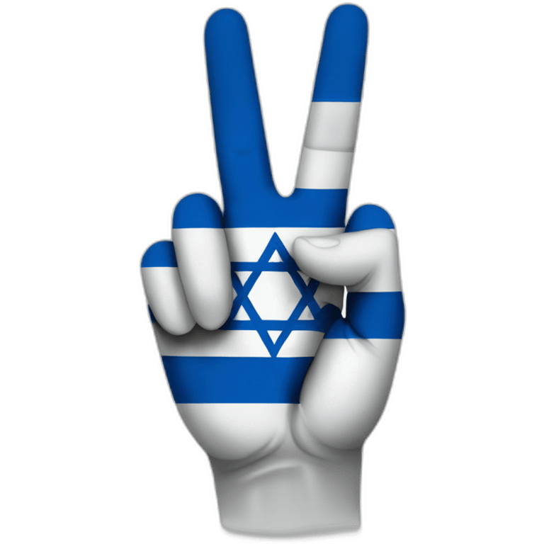 Israel flag and Hand peace sign emoji