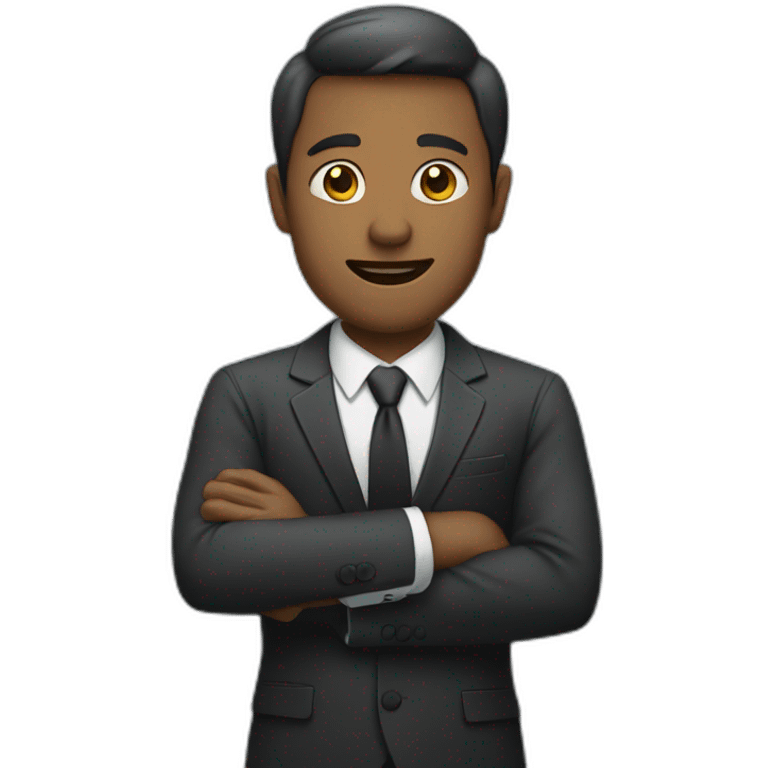 man in suit holding out his arms emoji