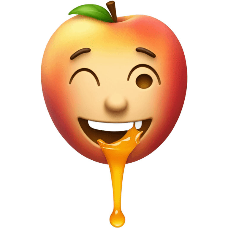 Delicious face while eating a peach  emoji