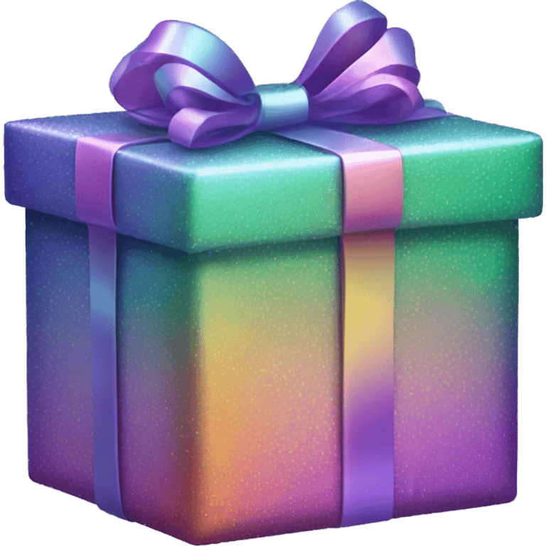 Iridescent christmas present emoji