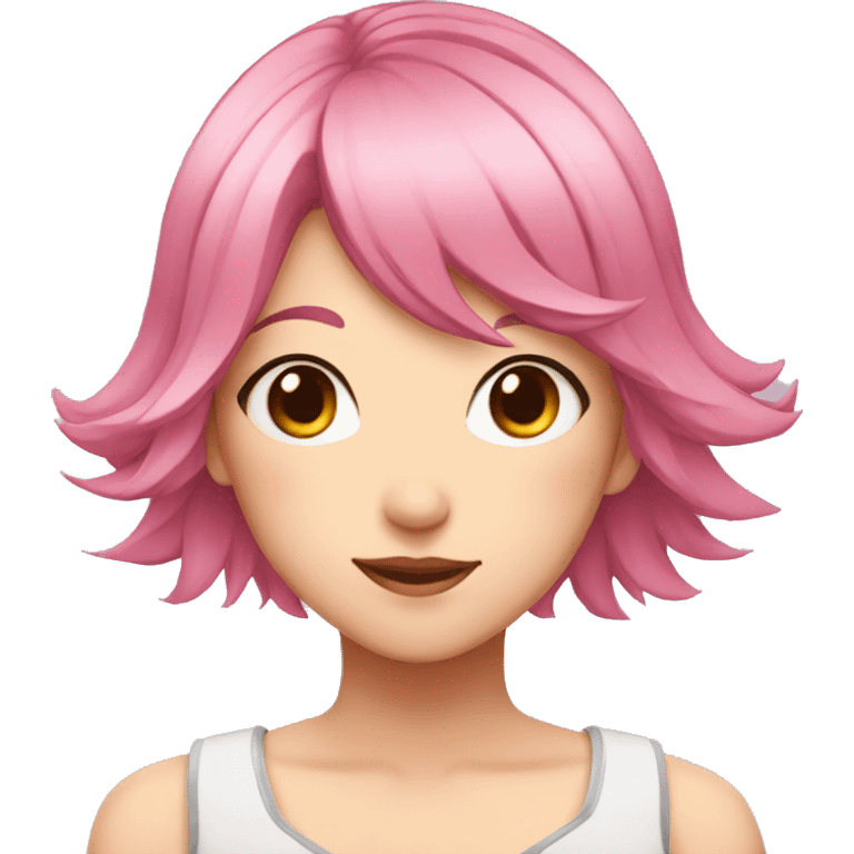 Anime girl with pink hair  emoji