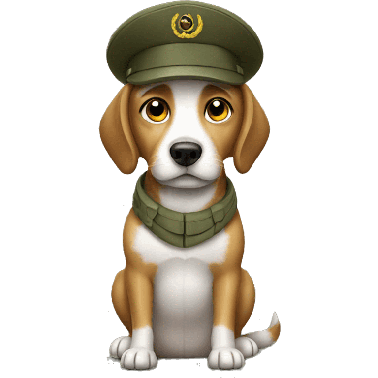 dog in army emoji