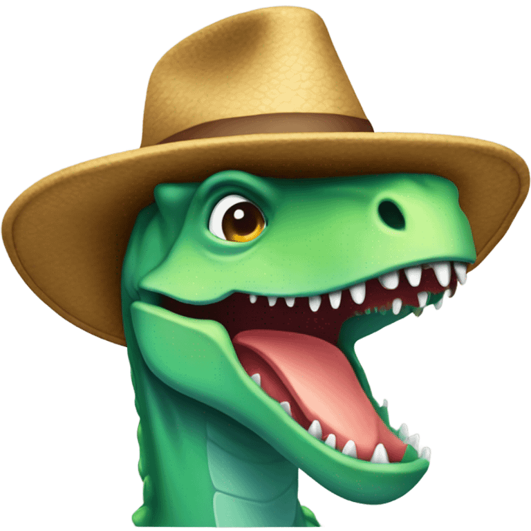 dinosaurio con un sombrero emoji