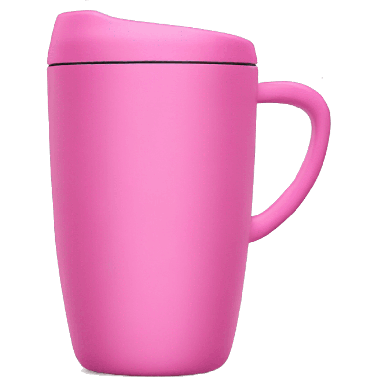 Pink tumbler with handle emoji