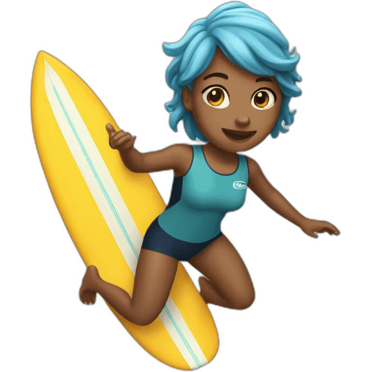 30 years old girl surfing emoji