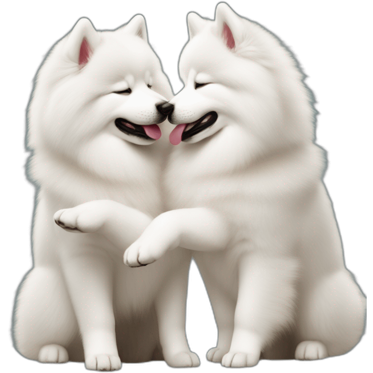 two-samoyeds-kissing emoji