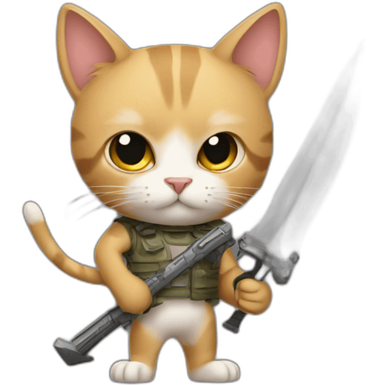 cat with weapon emoji