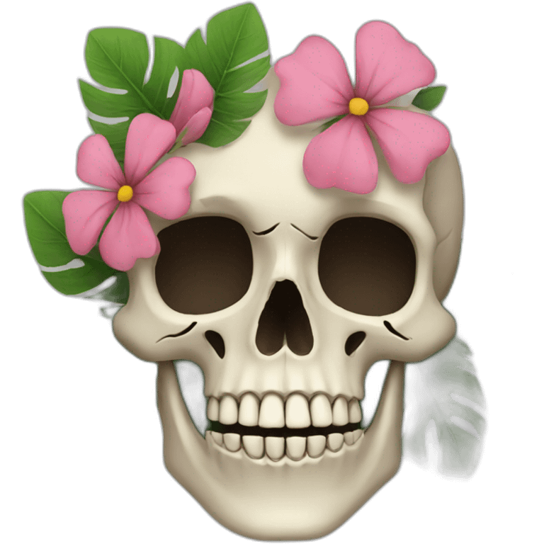 skull with flowers emoji