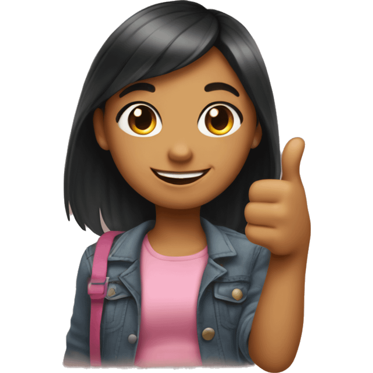 Cute girly thumbs up emoji