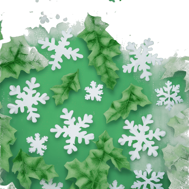 Snowflakes accented by ivy, holly and boxwood emoji