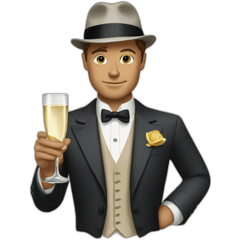 The jay Gatsby with champagne  emoji