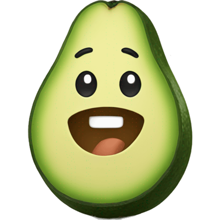 Avocado with happy face emoji