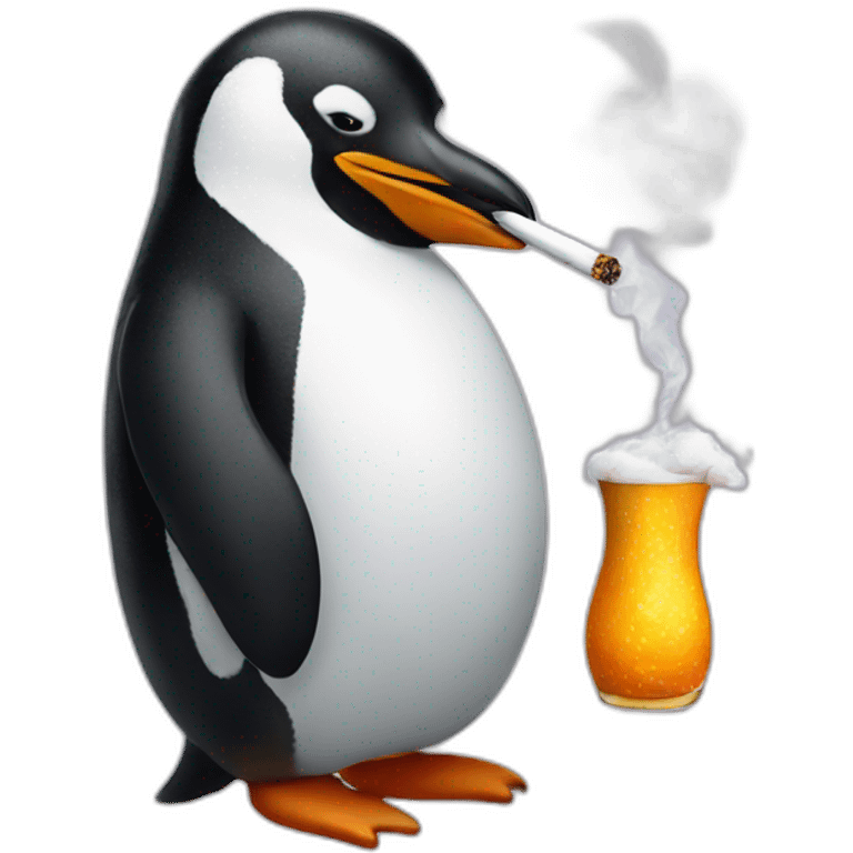 Penguin smoking emoji