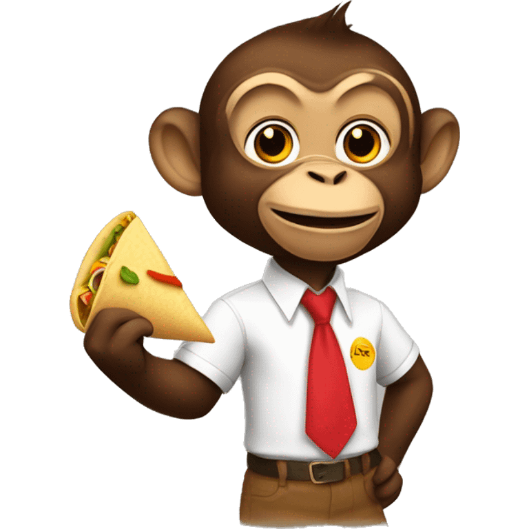 Monkey with shirt saying I love Rosie while eating a taco  emoji