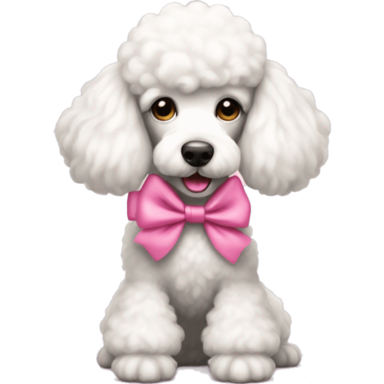 White poodle with a pink bow emoji