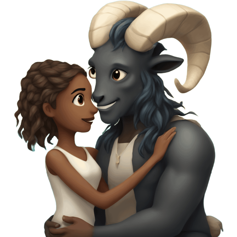 Capricorn girl and sea goat, love story  emoji