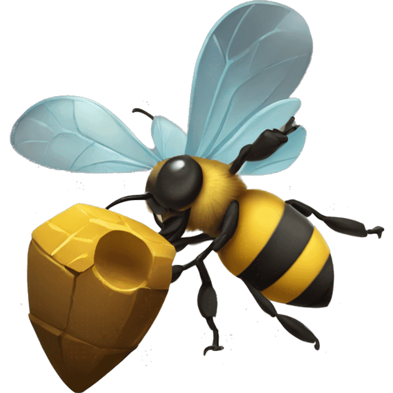 bee with pickaxe emoji