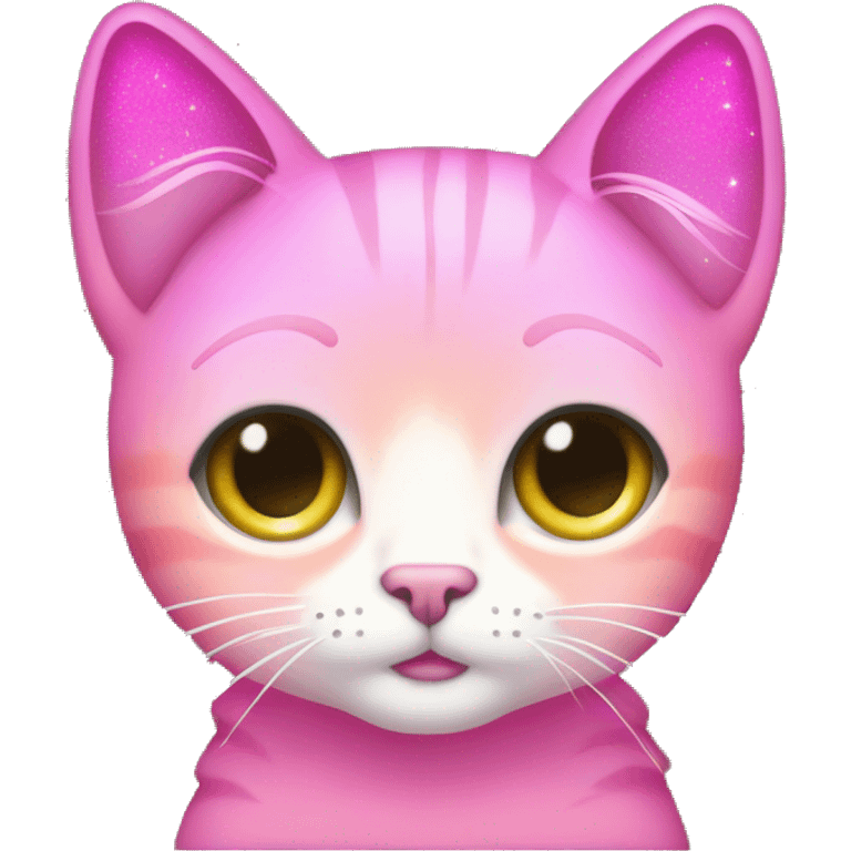 Pink ombre CAT scan with glitter emoji