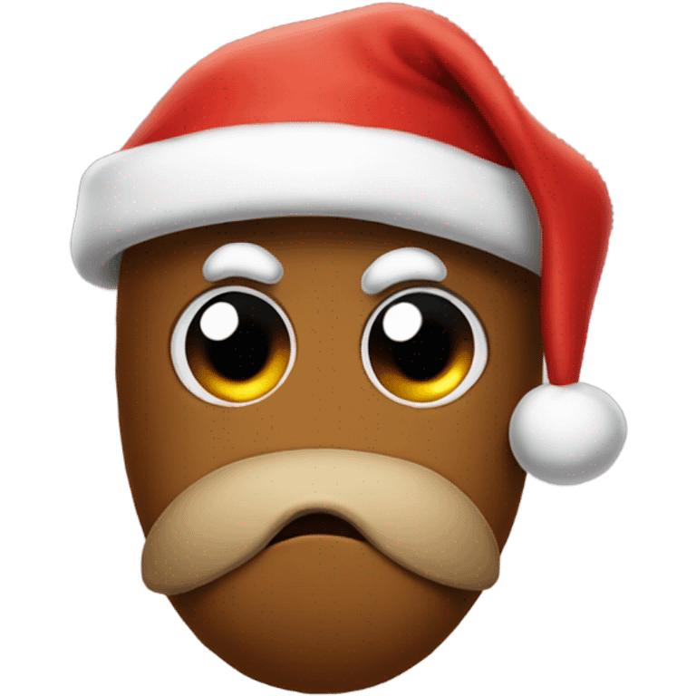 Sad poo with Santa hat  emoji