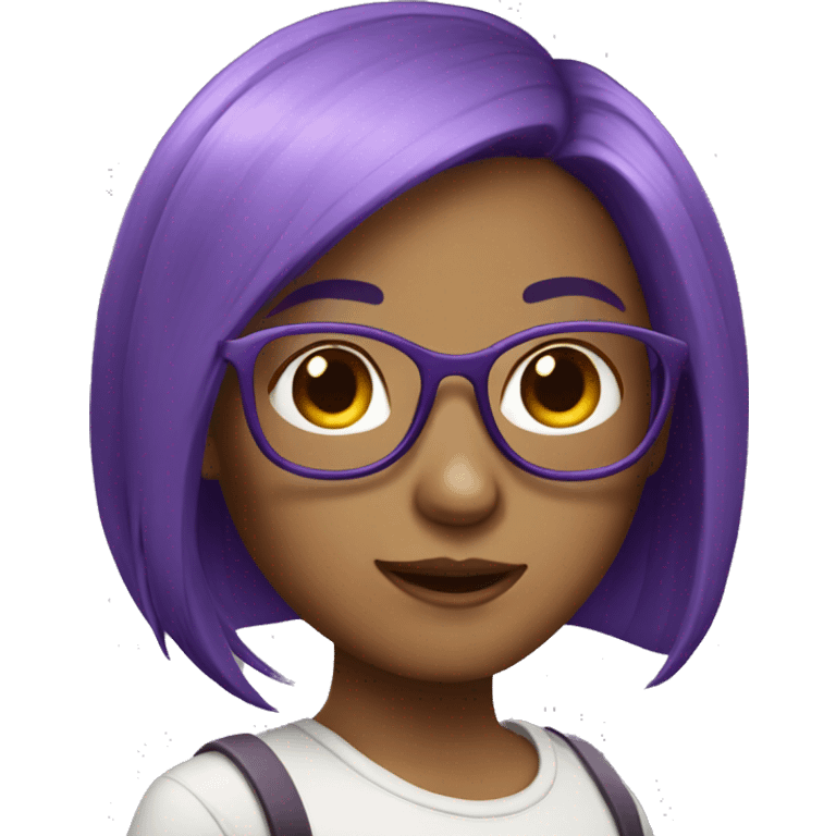 purple hair girl with glasses emoji