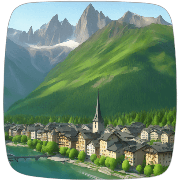 The Chamonix city at summer emoji