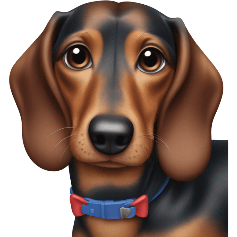 Wiener dog red and blue dapples emoji