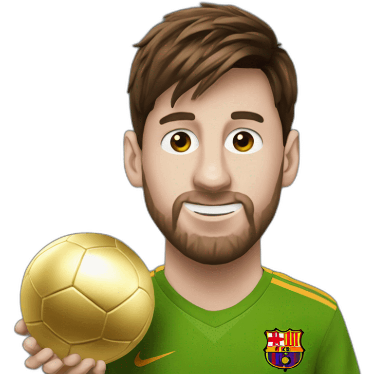 Messi avec un bollon d'or emoji