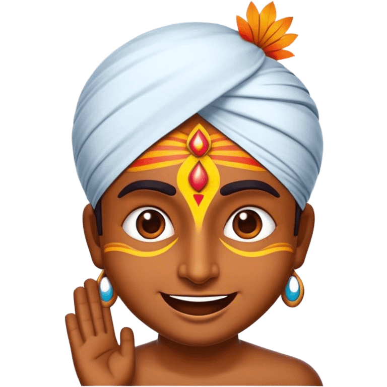 Cinematic Realistic Bollywood Pop Culture Emoji, featuring an energetic portrayal of Indian cinema rendered with dynamic textures and lively, colorful lighting. emoji