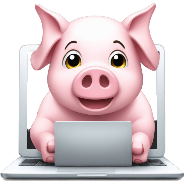 a piggy with laptop emoji