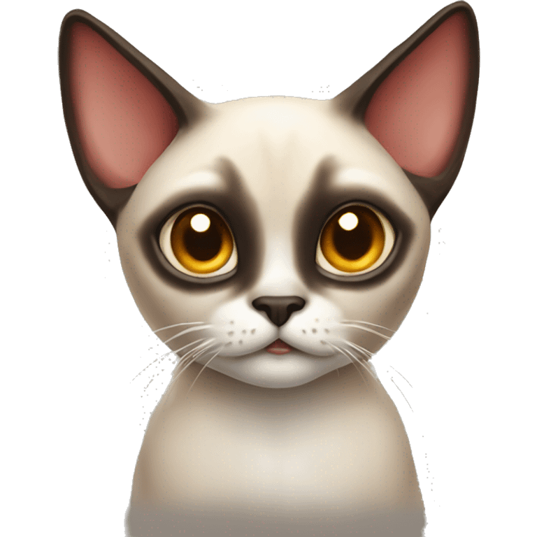 Siamese Cat with devil horns emoji