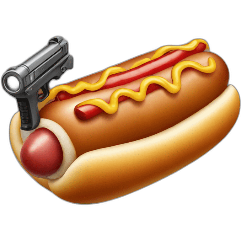 hot dog with a gun emoji