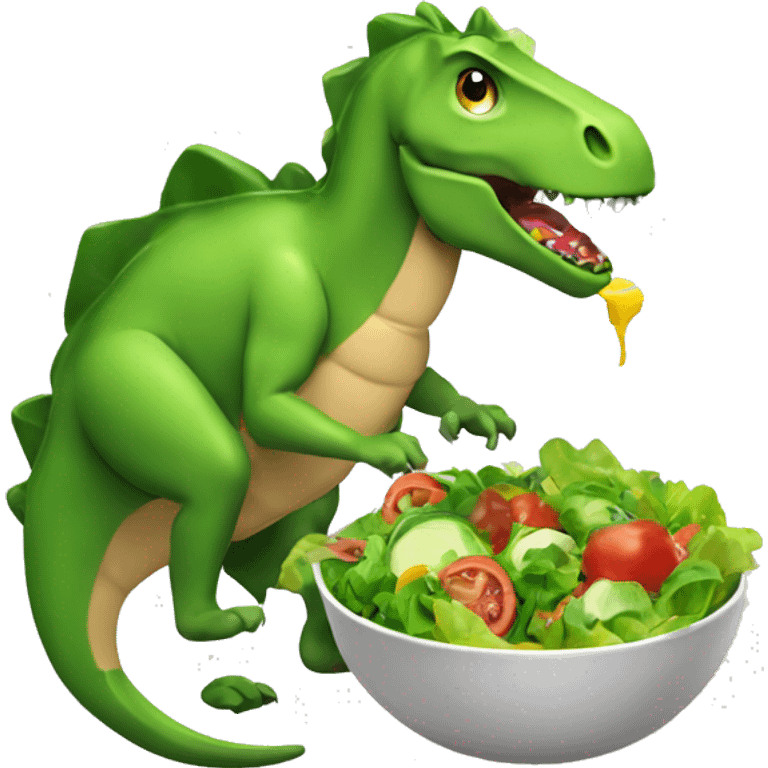 dinasour eating a salad emoji