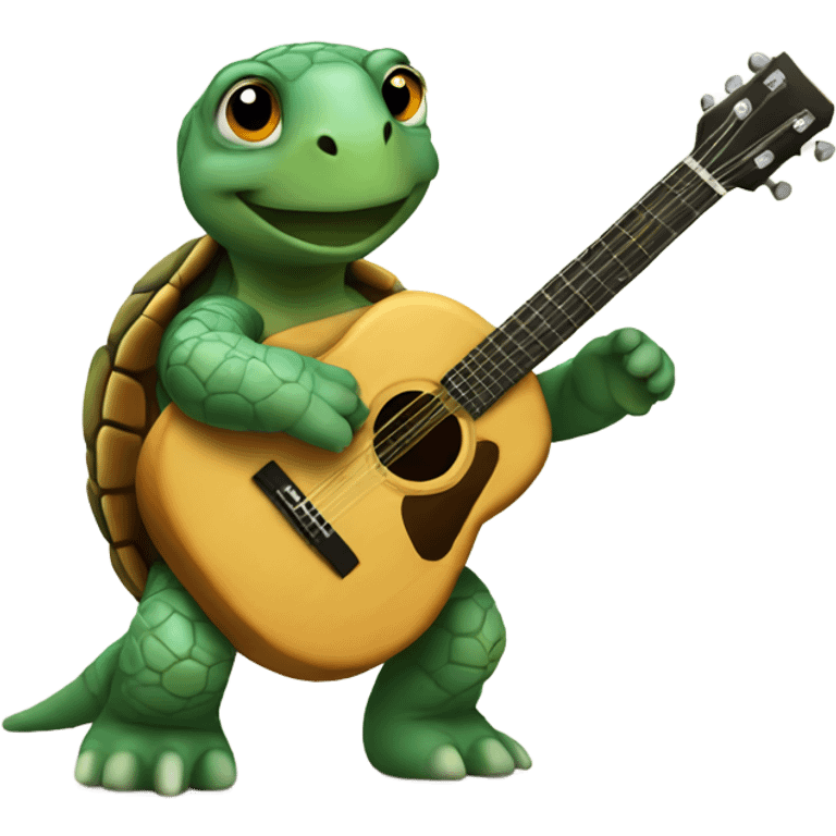 turtle playing guitar emoji