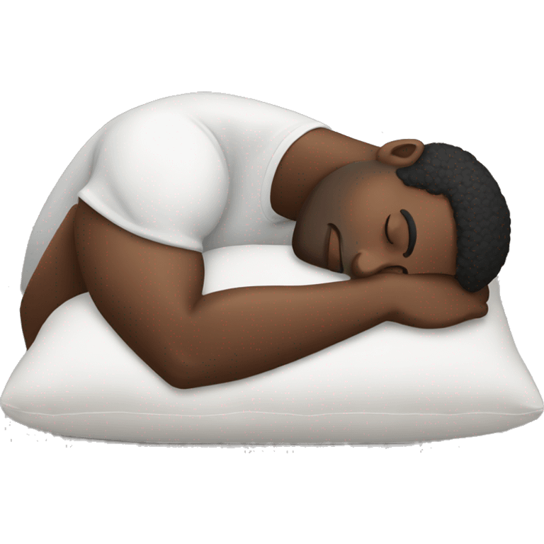 attractive black man sleeping on pillow emoji