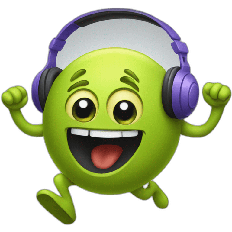 jumping monster with headphones emoji