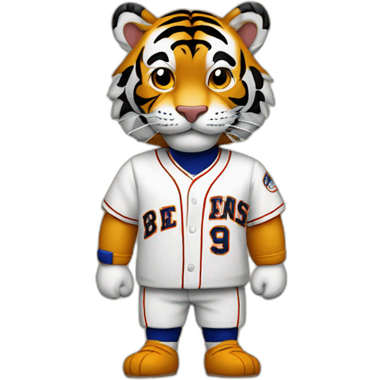 Tigre con camiseta de beisbol y la letra A emoji