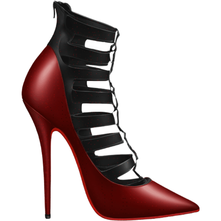 Dark red stiletto  red bottom emoji