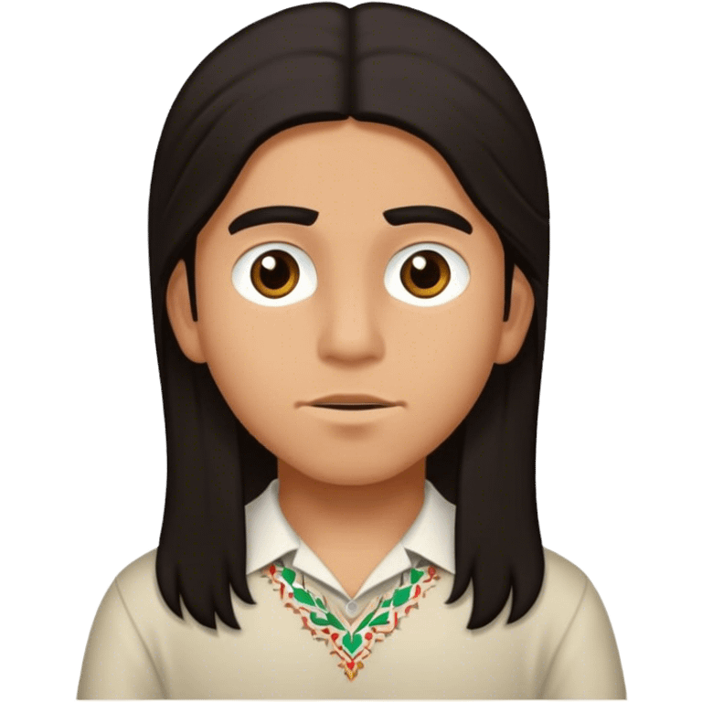 Young Mexican boy with long hair  emoji