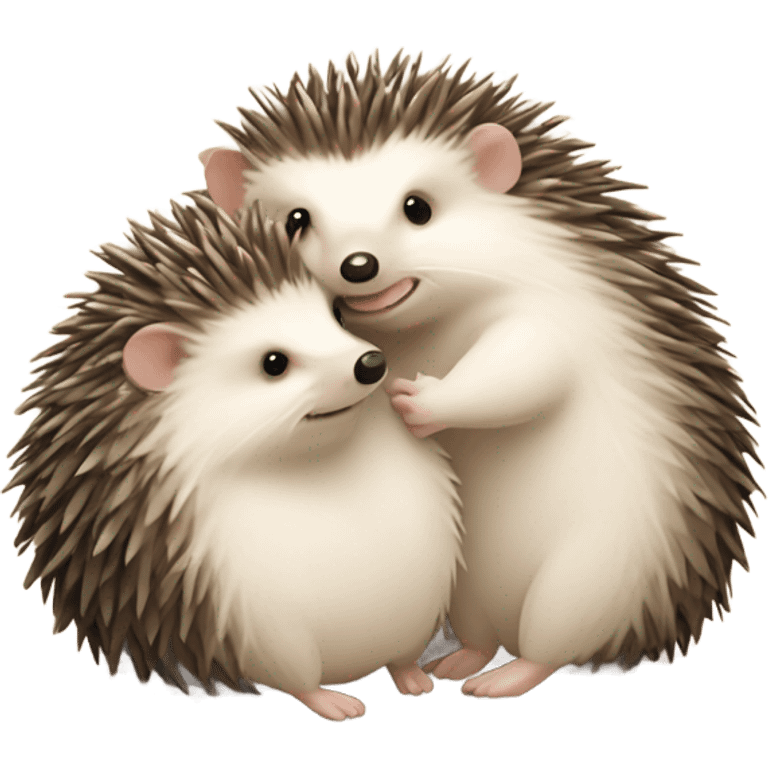 Hedgehogs love each other and add heat  emoji