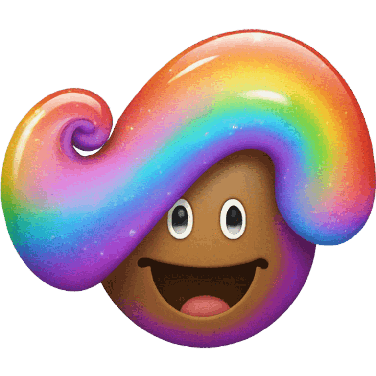 sparkly rainbow poop emoji emoji