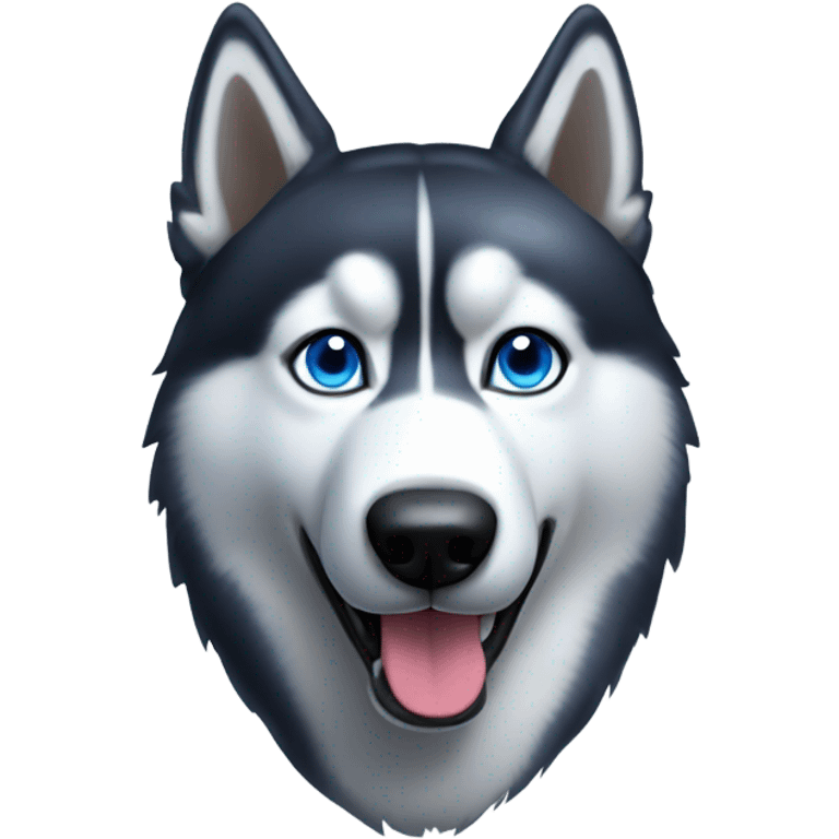 Husky negro con ojos azules emoji