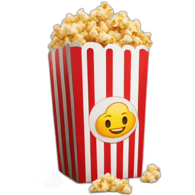 movie theater popcorn and drink in cardboard container emoji