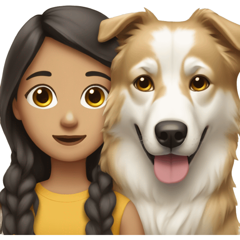 brunette and blonde and husky and golden retriever emoji