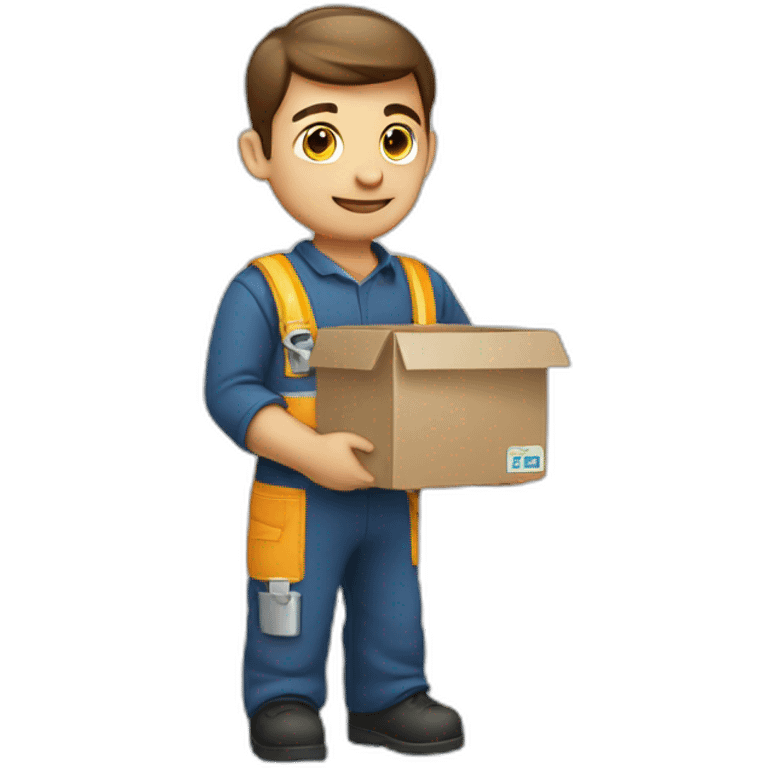 a technician with a box in his hand emoji