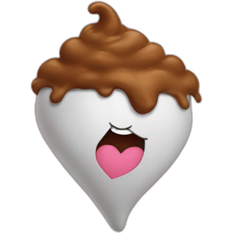 Cartoon poop in shape of heart emoji